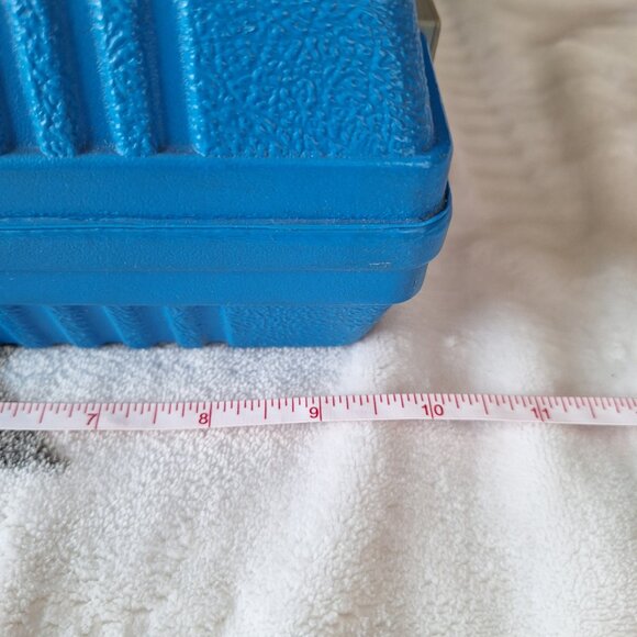 Vintage 1984 Lego Bin Blue Hard Plastic Carrying Case Storage Box Clasp US Brick - Picture 9 of 10